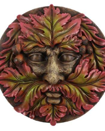 Round shaped Green Man Garden Plaque
