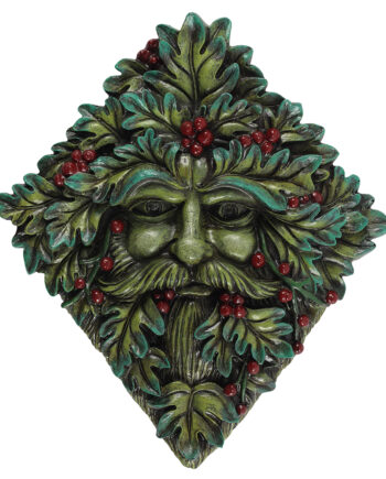 Rhombus shaped Green Man Wall Plaque