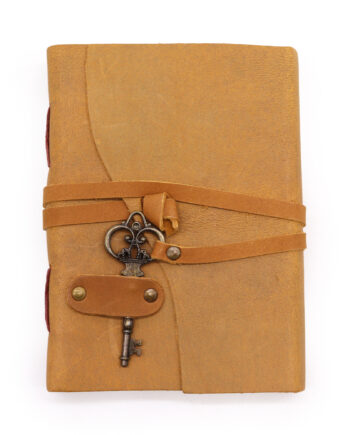 Tan Leather Journal with Key - 13cm x 18cm