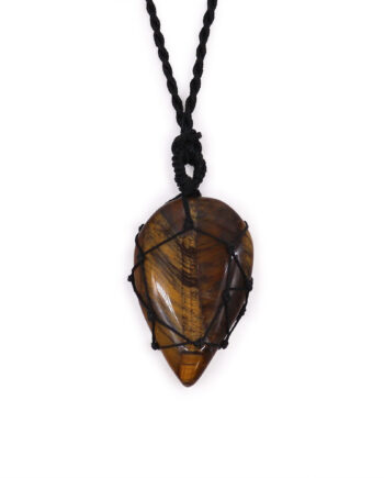 Laced Gemstone Teardrop Pendant featuring the captivating Tigereye gemstone