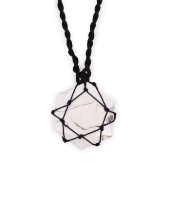 Laced Gemstone Hexagon Pendant - White Howlite