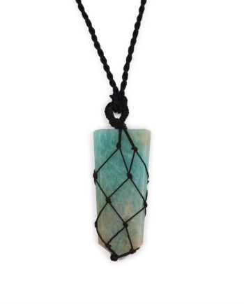 Laced Gemstone Flat Point Pendant - Amazonite