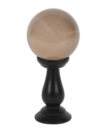 Small Smoke Grey Crystal Ball on Stand