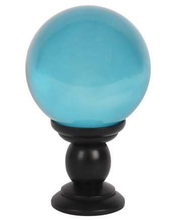 Large Teal Crystal Ball on Stand