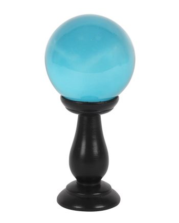 Small Teal Crystal Ball on Stand