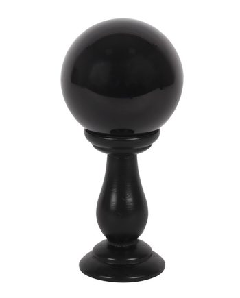 Small Black Crystal Ball on Stand