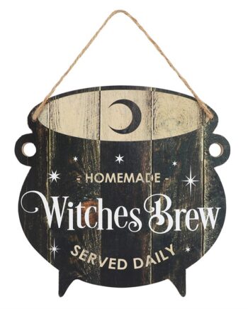 Witches Brew Cauldron MDF Hanging Sign