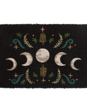 Black Dark Forest Moon Phase Doormat