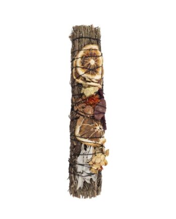 9in Ritual Wand Smudge Stick with Rosemary, Palo Santo and Red Jasper