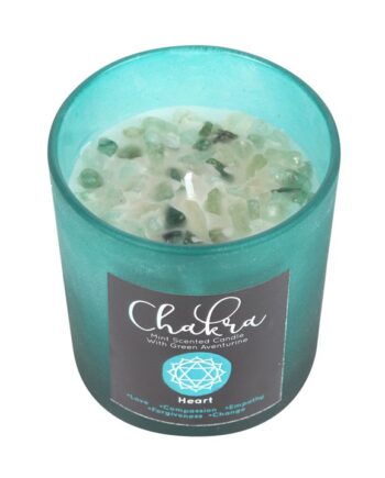 Chakra Crystal Chip Candle - Heart Chakra Mint