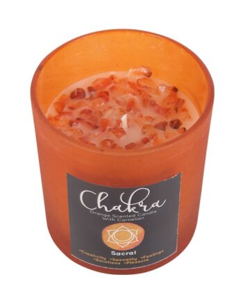 Chakra Crystal Chip Candle -Sacral Chakra Orange