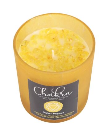 Chakra Crystal Chip Candle - Solar Plexus Chakra Lemon