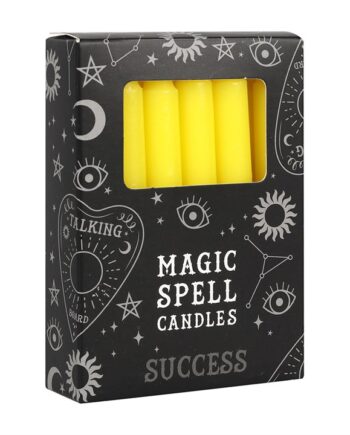 Set of 12 Yellow 'Success' Spell Candles