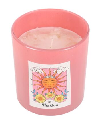 Crystal Chip Candle - The Sun Rose Quartz