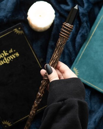 Thin Protection Black Obsidian Crystal Wand