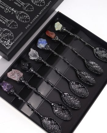 Ancient Witch Gemstone Spoon Sets - Dark Silver