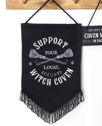 Support Your Local Witch Coven Hanging Fabric Banner