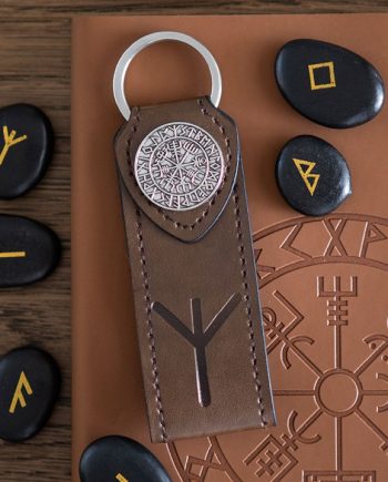 Protection Viking Rune Faux Leather Keyring