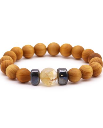 Cedarwood Solar Plexus Chakra Bangle with Citrine