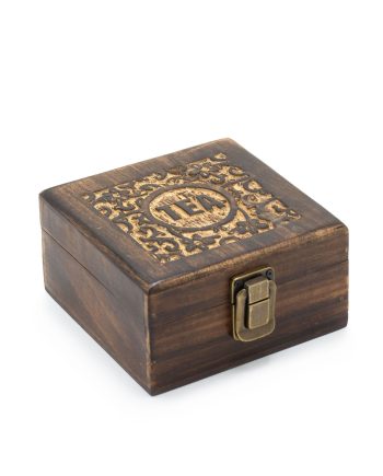 Mango Carved Tea Box (4 compartments)