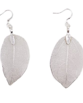 Earrings - Bravery Leaf - Silver