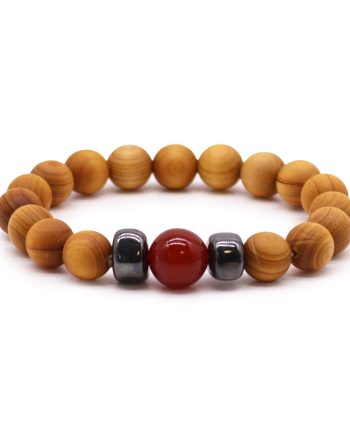 Cedarwood Root Chakra Bangle with Red Jasper