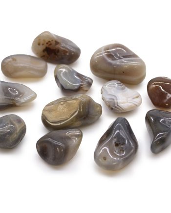 Medium African Tumble Stones - Grey Agate - Botswana (12 pack)