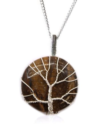 Tree of Life Gemstone Necklace - Tiger Eye