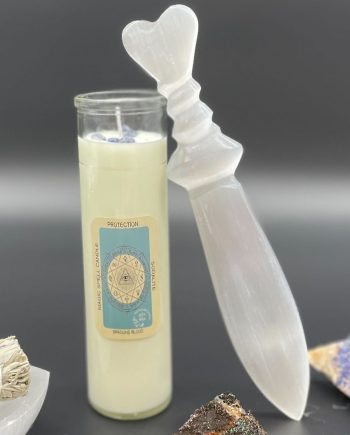 Selenite Lrg Ritual Knife - Spiral (25cm)