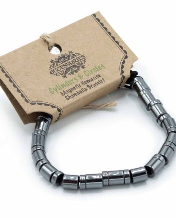 Magnetic Hematite Shamballa Bracelet -  Cylinders & Circles