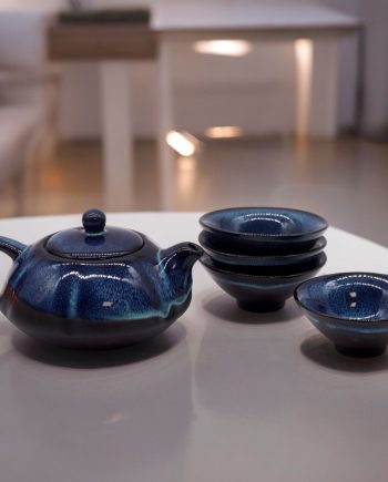 Herbal Blues Teapot Set - Pot & Four Cups