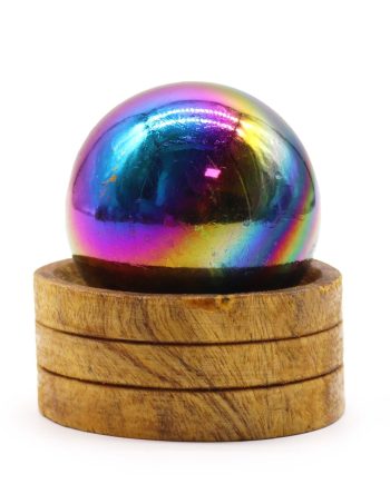 Gemstone Sphere 50mm - Amethyst Aura with Stand