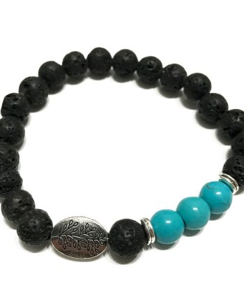 Lava Stone Bracelet - Leaf Turquoise