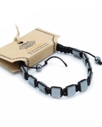 Magnetic Hematite Shamballa Bracelet -  Flat Cubes