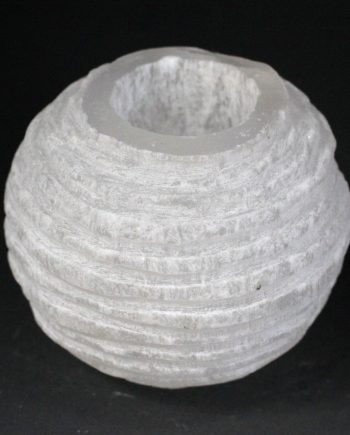 Selenite Snowball Candle Holder - 8 cm