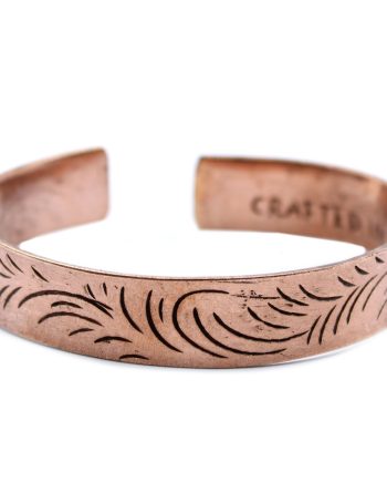 Copper Tibetan Bracelet - Wide Tribal Swirls