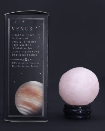 Rose Quartz Planet on a Sola Goldstone Stand (VENUS)
