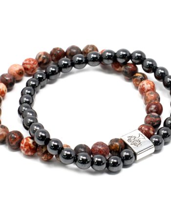 Magnetic Gemstone Bracelet - Leopard Skin
