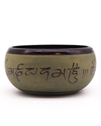 Earth Powder Singing Bowl - Mantra Five Buddha - 16cm