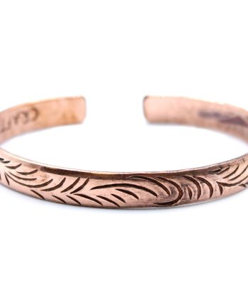 Copper Tibetan Bracelet - Slim Tribal  Swirls