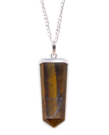 Gemstone Flat Pencil Pendant - Tiger Eye