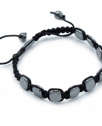 Magnetic Hematite Shamballa Bracelet -  Round Corners