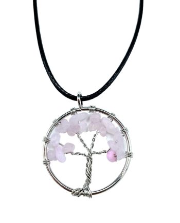 Tree of Life Pendant - Rose Quartz