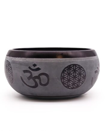 Earth Powder Singing Bowl - Om Five Buddha - 16cm