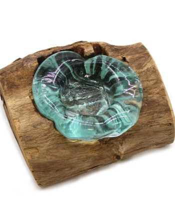 Molton Glass Candle Single Holder on Wood
