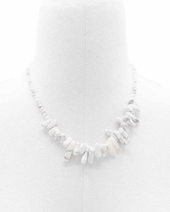 Longstone Gem Necklace - White Jasper