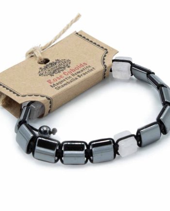 Magnetic Hematite Shamballa Bracelet -  Rose Cuboids