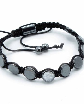 Magnetic Hematite Shamballa Bracelet -  Round Flats