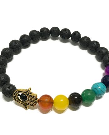 Lava Stone Bracelet - Hamsa Chakra