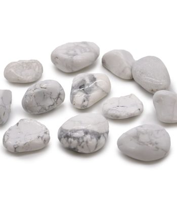 Medium African Tumble Stones - White Howlite - Magnesite (12 pack)